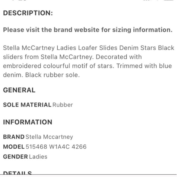 Stella McCartney Star Denim Loafer Slides Size 7 Authentic - Picture 10 of 10